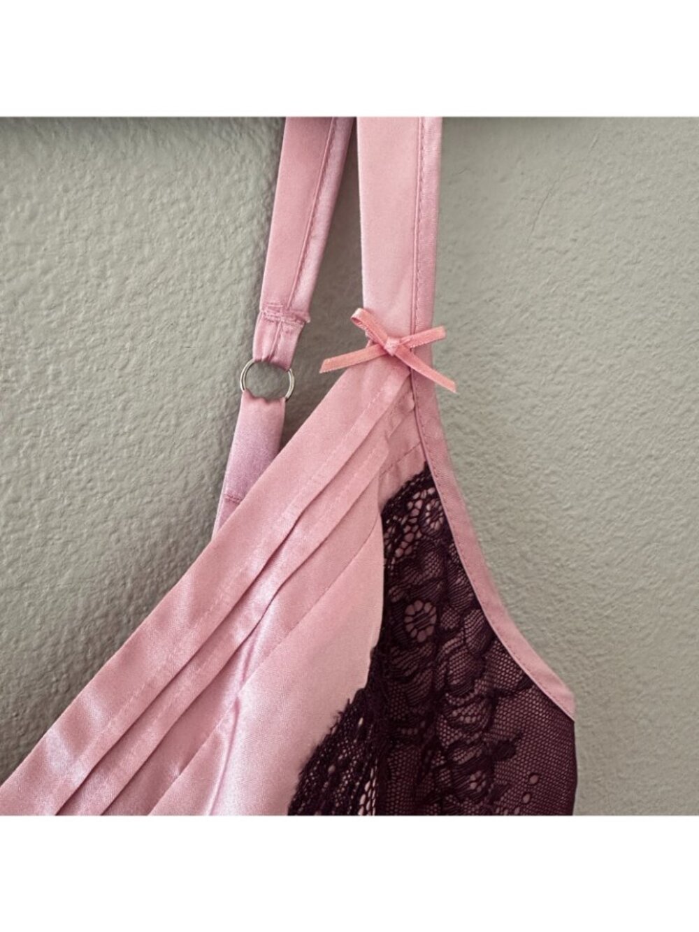 Jones New York Pink Purple Long Satin Slip Dress Nightgown LARGE Whimsy Fairy - Picture 3 of 6